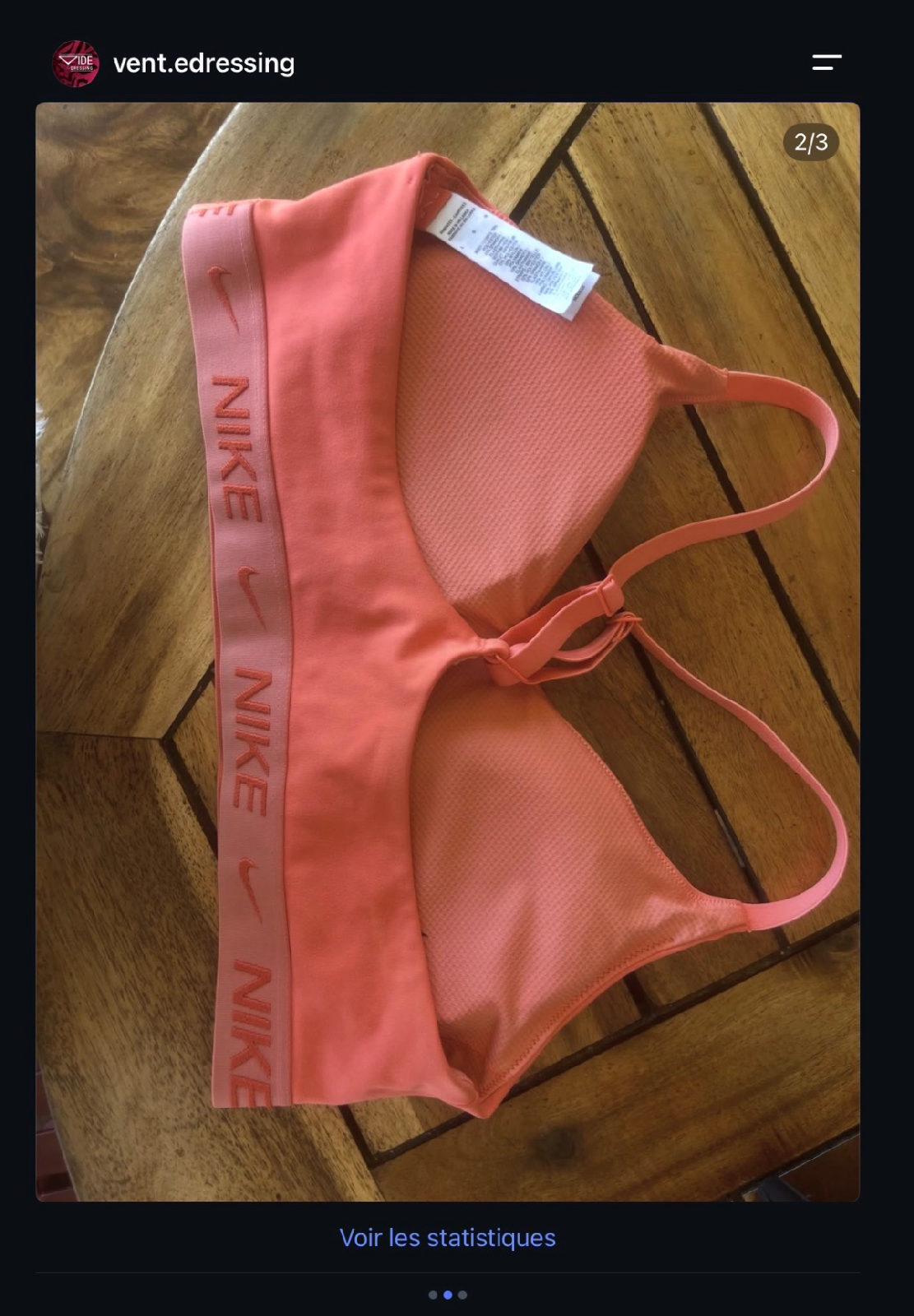 Brassière de sport Nike corail photo 2