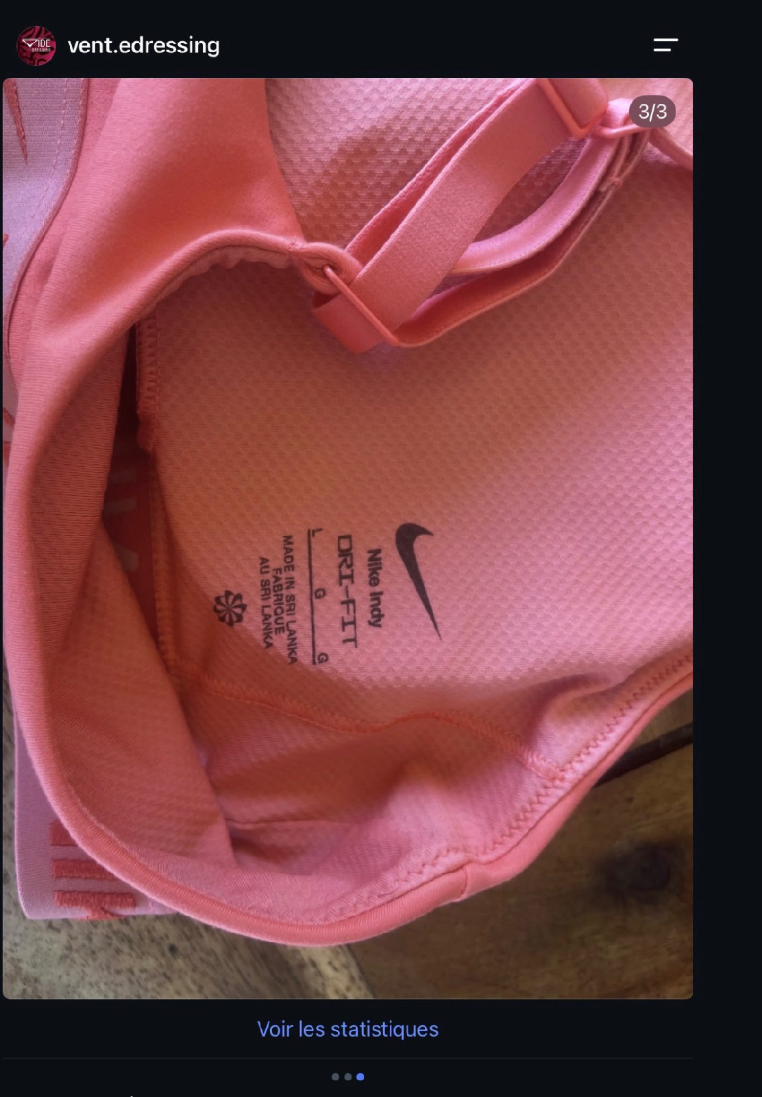 Brassière de sport Nike corail photo 3