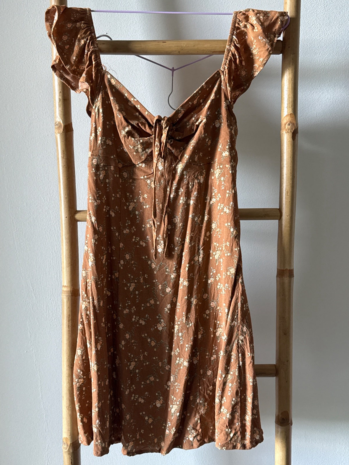 Robe fleurie - Marron photo 1