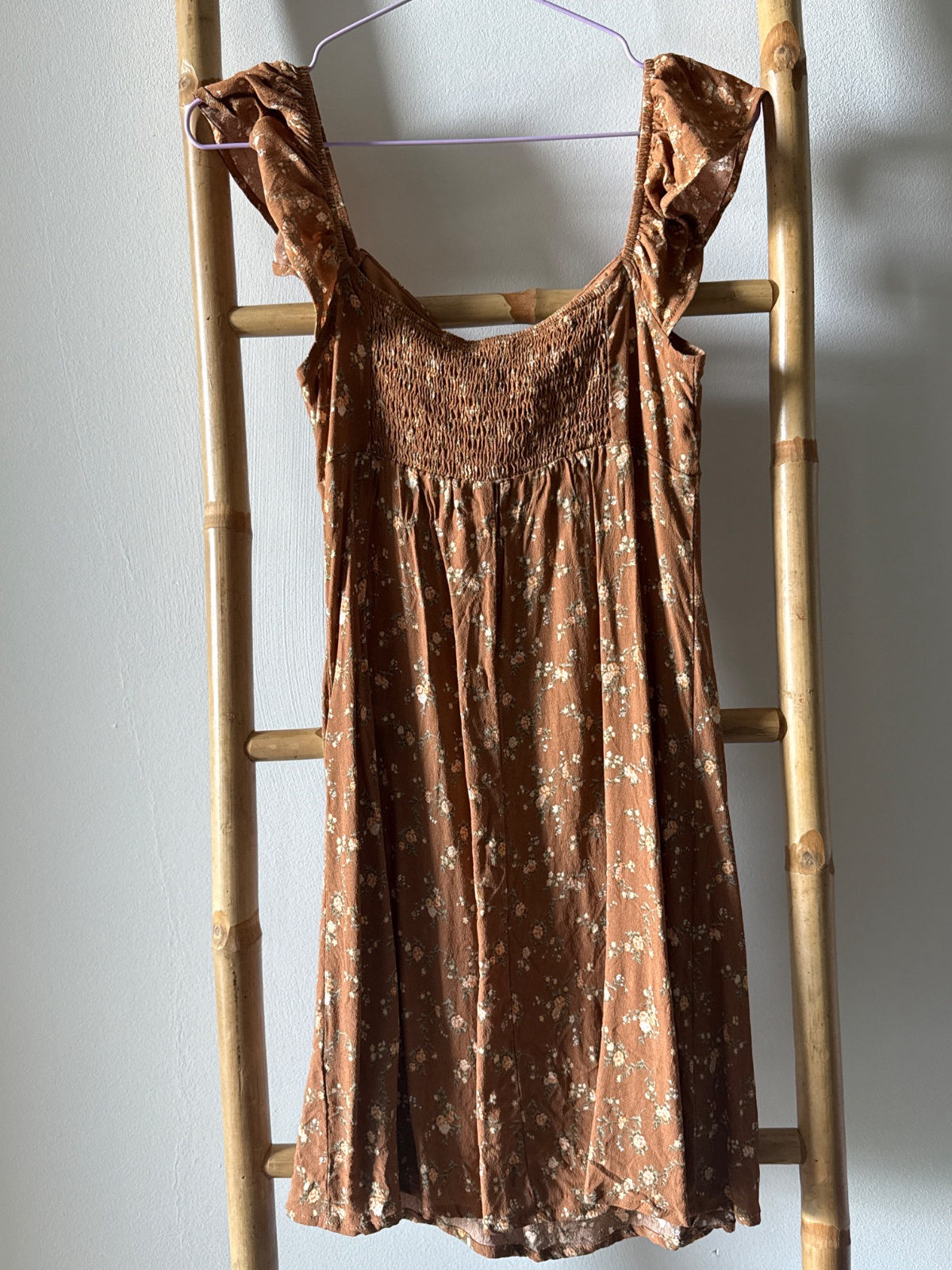 Robe fleurie - Marron photo 2