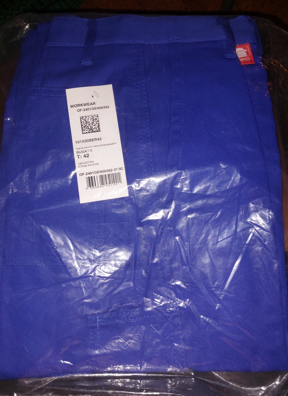 Pantalon de travail Bugatti bleu vif photo 1