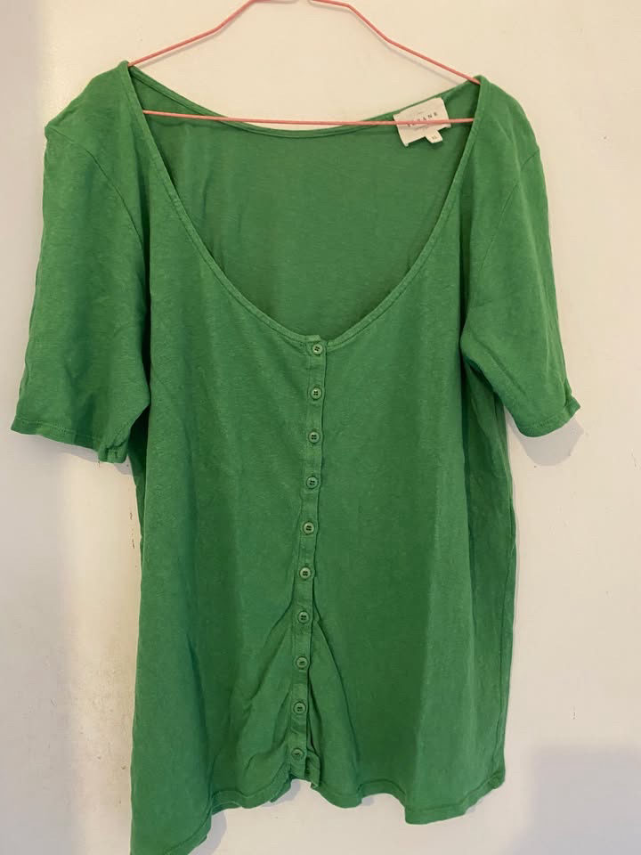 Top boutonné Sézane - Vert - Taille XL photo 3