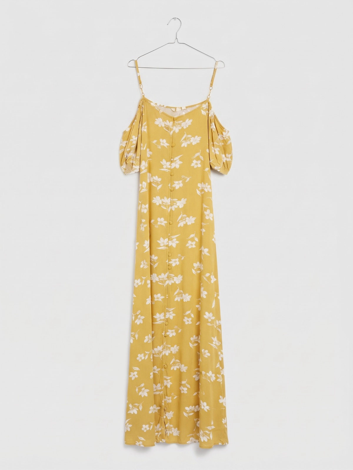 Robe longue longue fleurie jaune moutarde Billabong x Sincerely Jules - Taille L photo 2