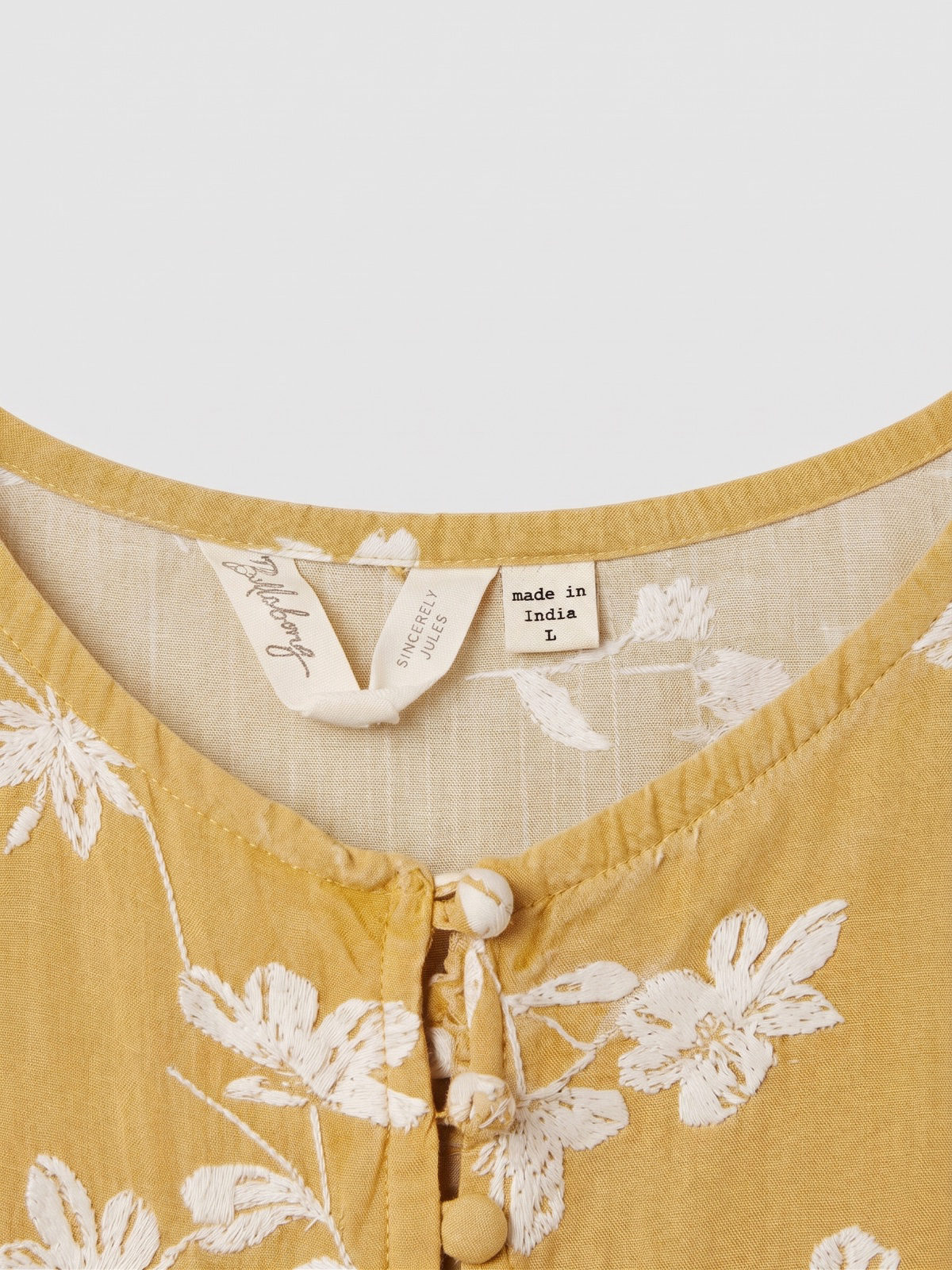 Robe longue longue fleurie jaune moutarde Billabong x Sincerely Jules - Taille L photo 3