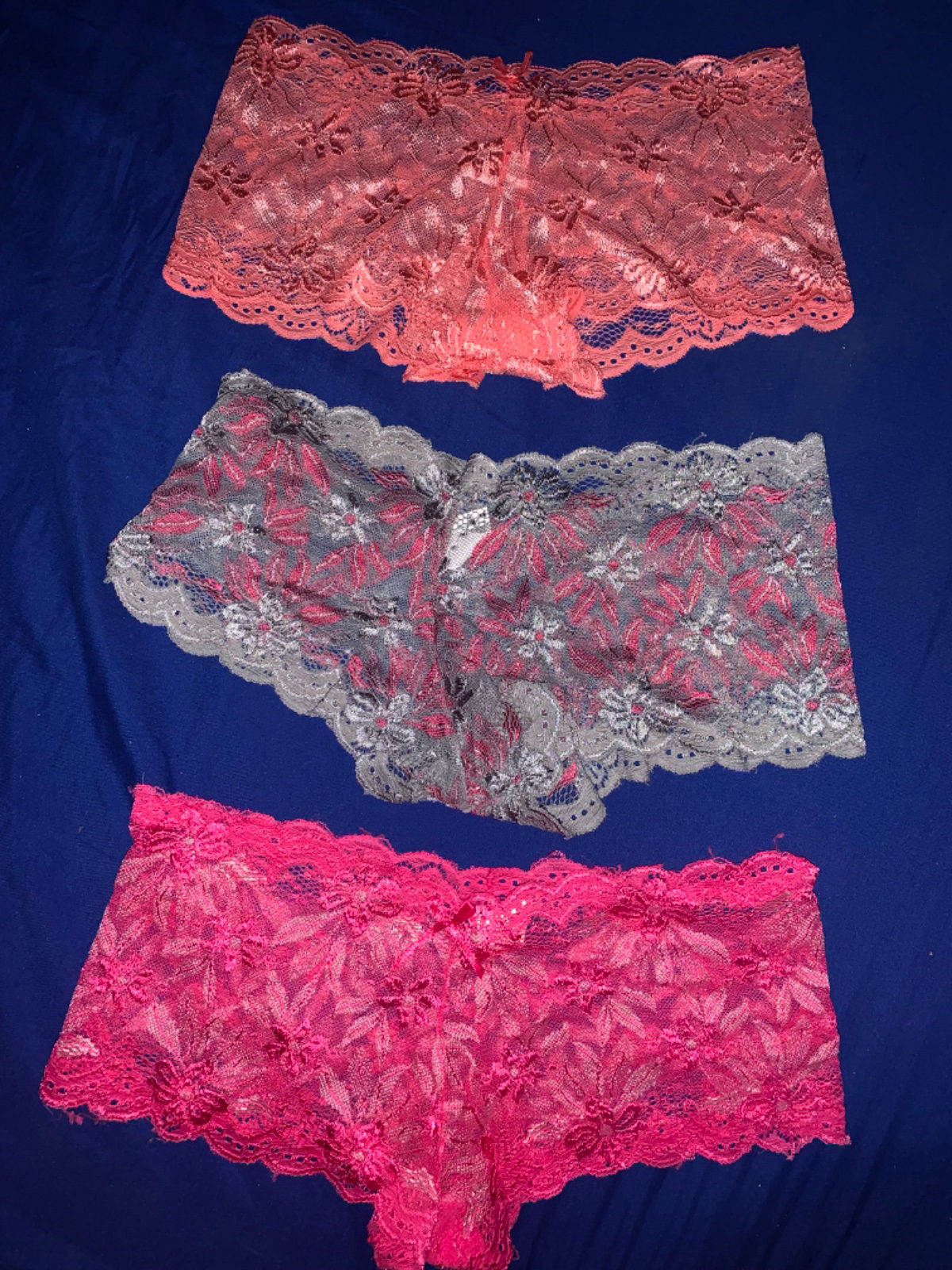 Lot de 5 culottes en dentelle florale photo 2