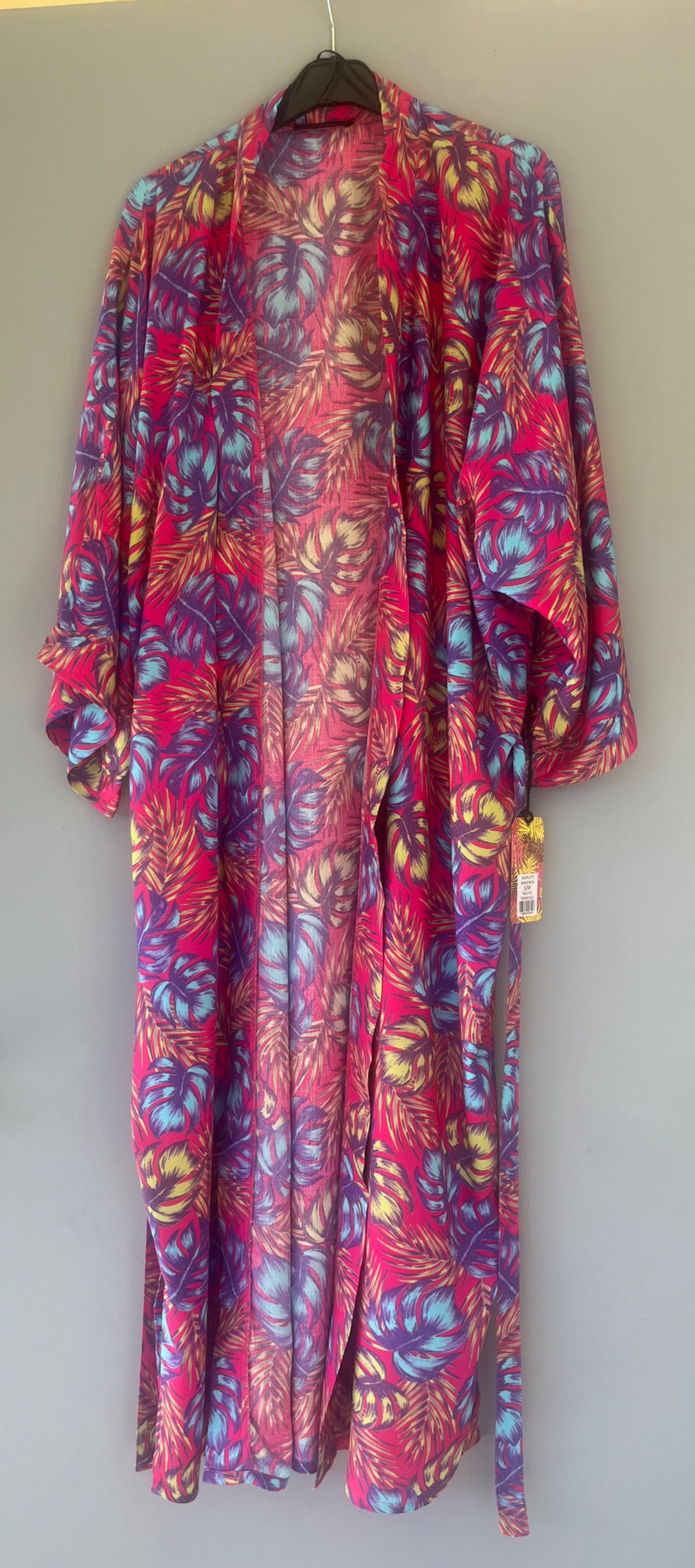 Kimono tropical fuchsia et bleu photo 1