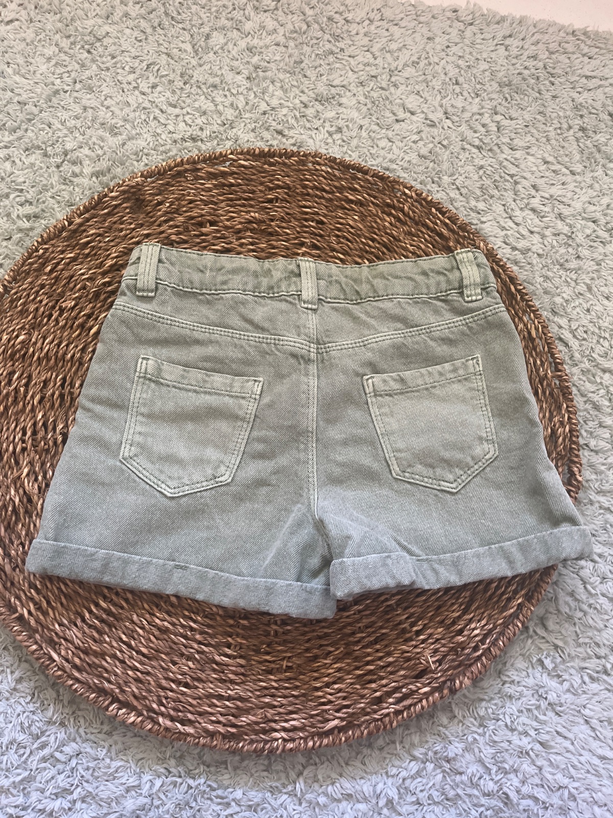 Short en jean vert photo 2