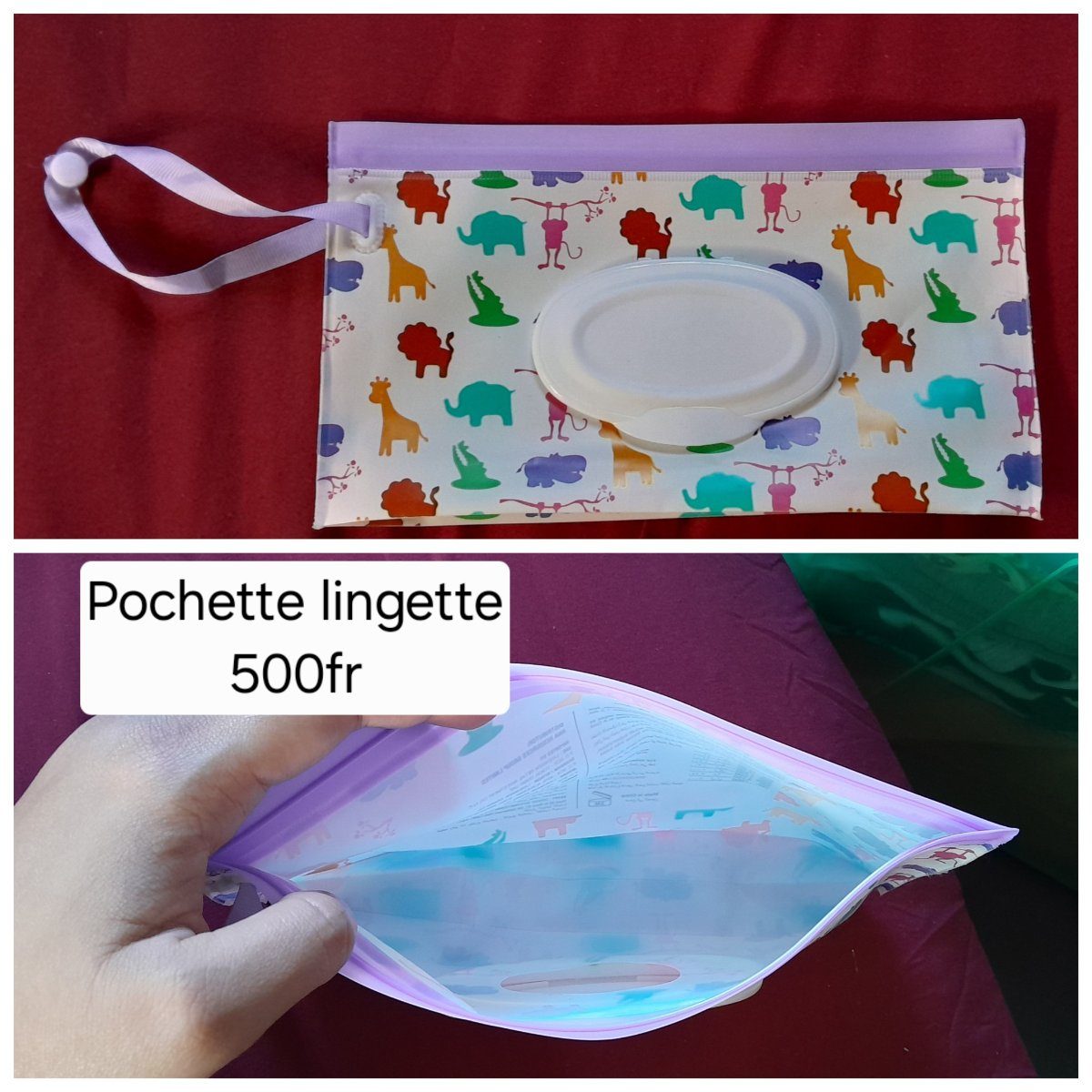 Pochette à lingettes nomade motifs animaux photo 1