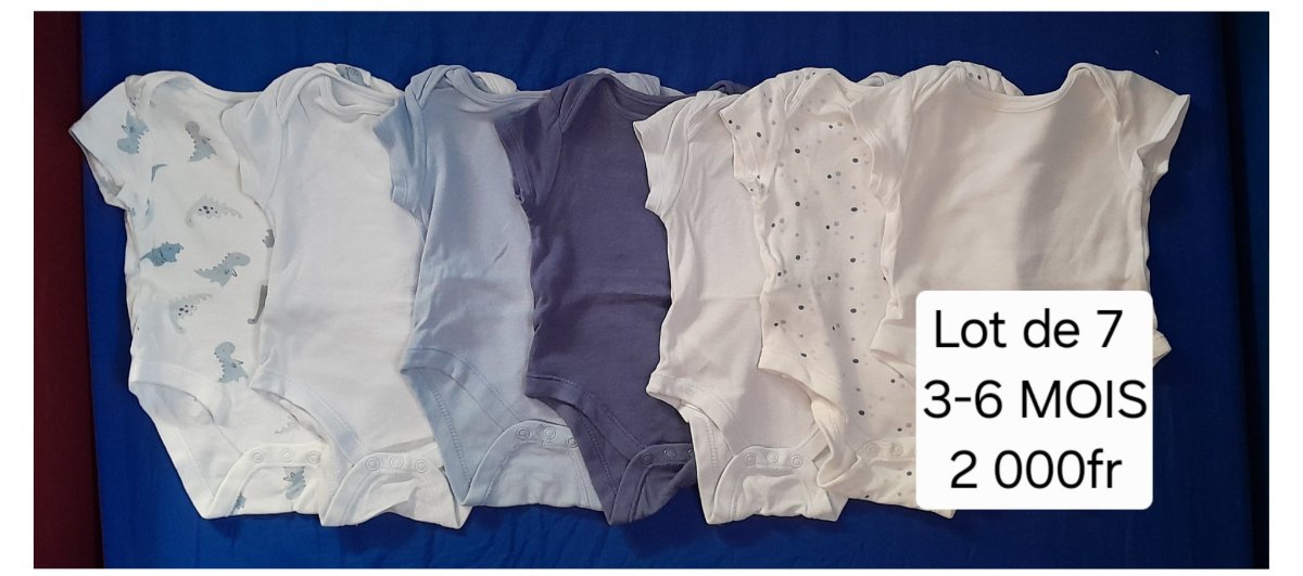 Lot de 7 bodys bébé manches courtes photo 1