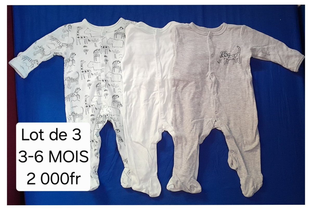 Lot de 3 adorables pyjamas pour bébé photo 1