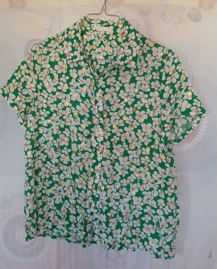 chemisier vert fleuri photo 1