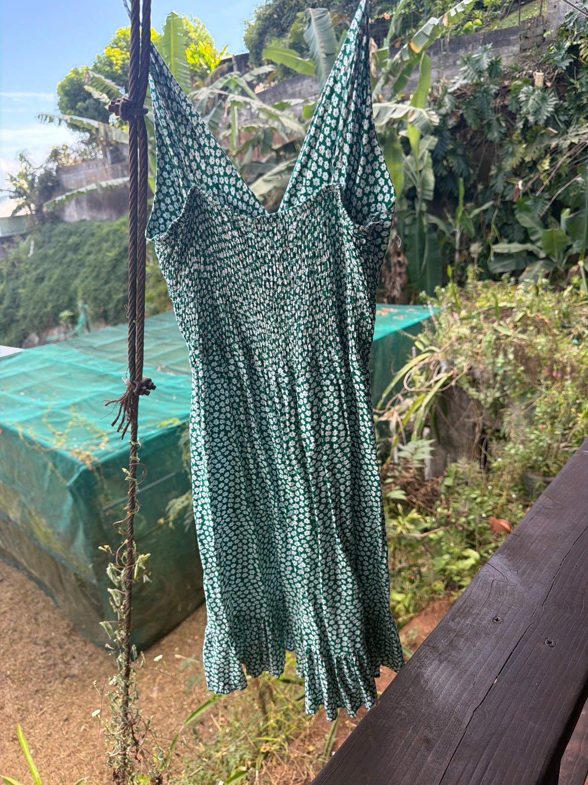robe verte fleurie  photo 2