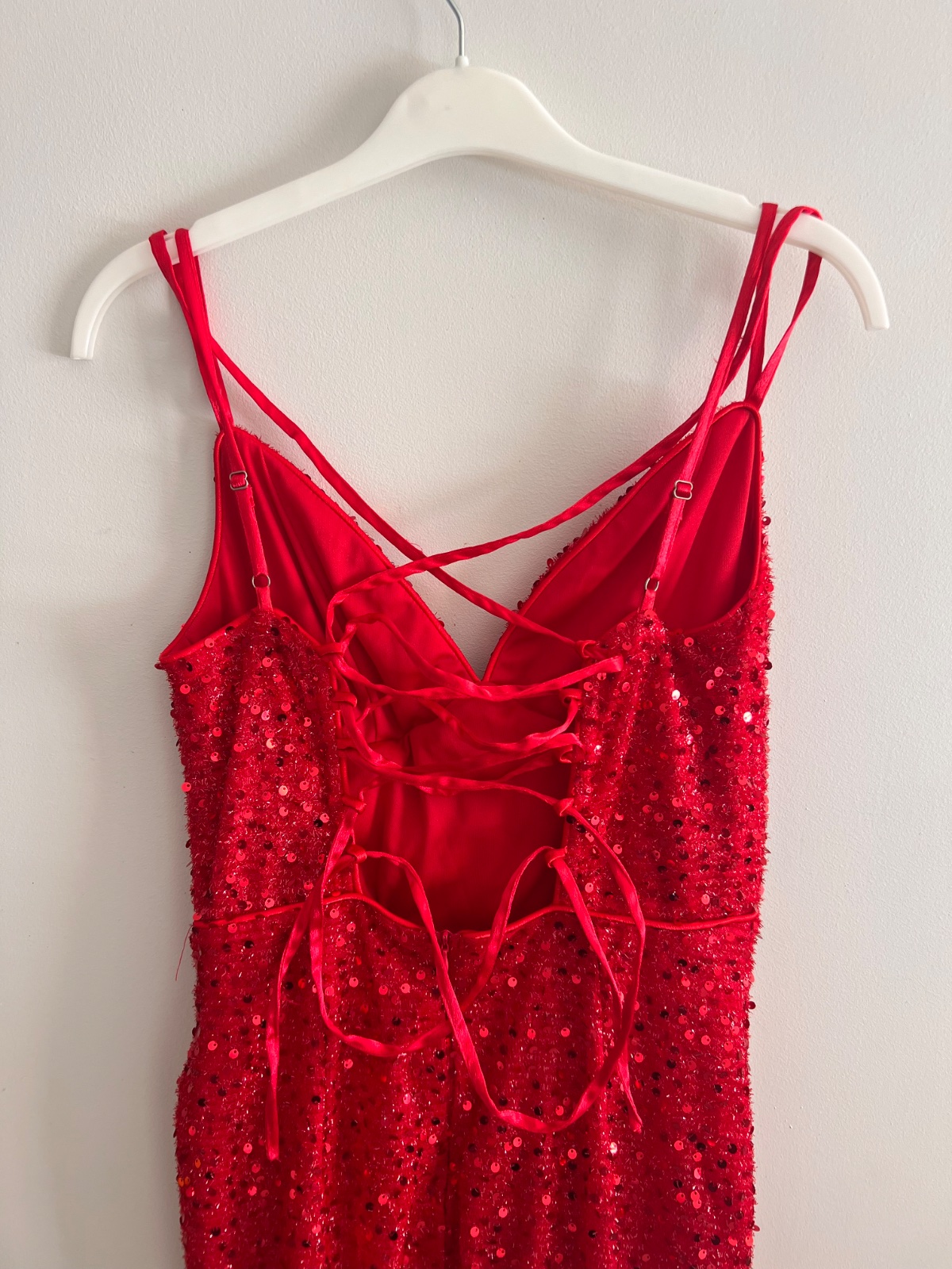 Robe de soirée strass longue rouge S photo 2