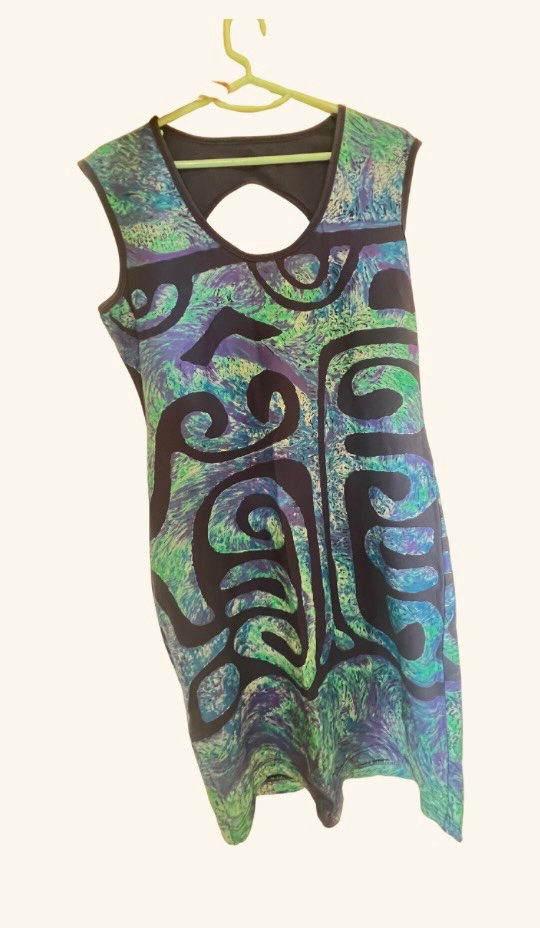 robe moulante courte Tahiti art  photo 1