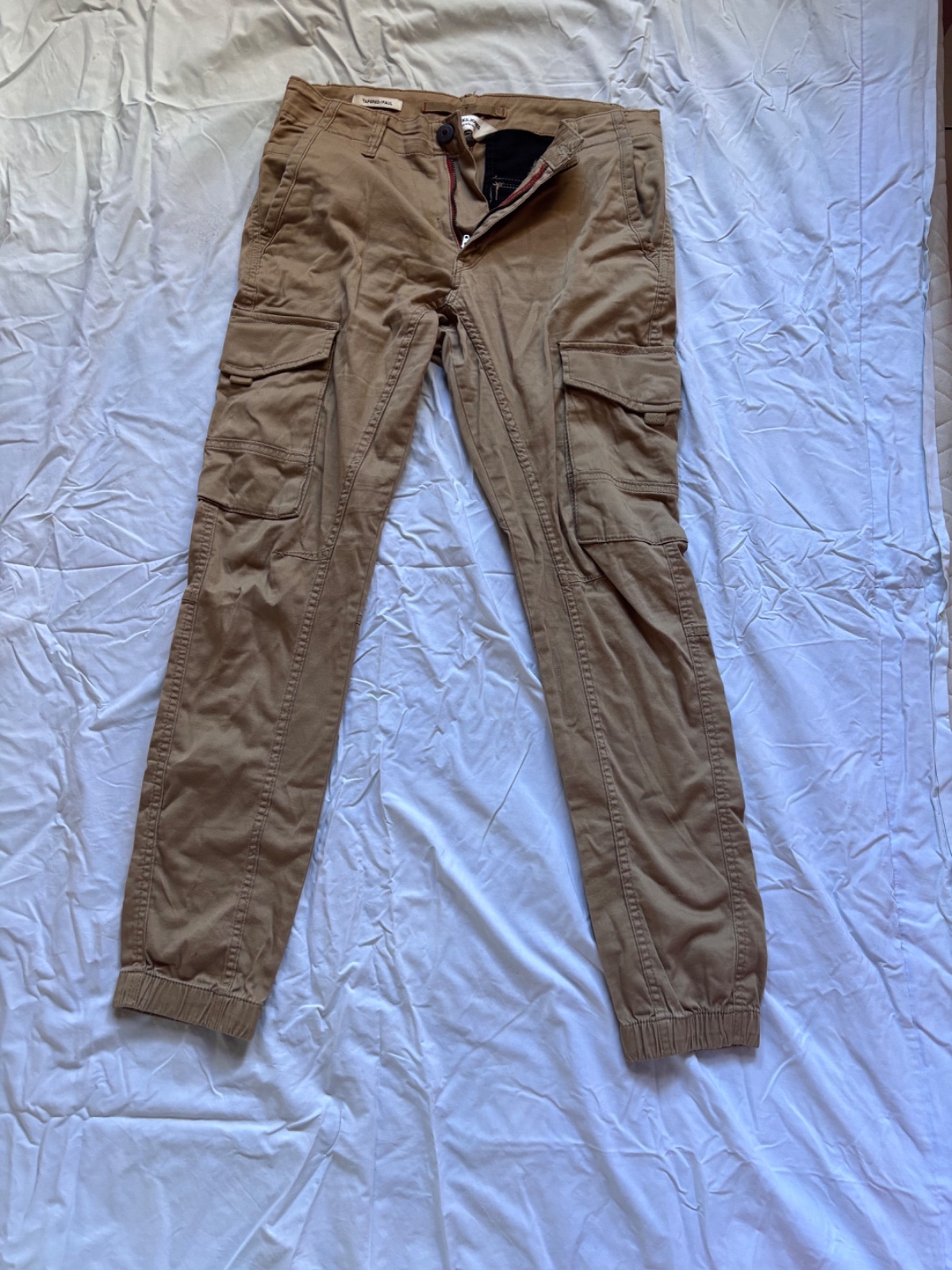 Pantalon cargo beige style jogger photo 1