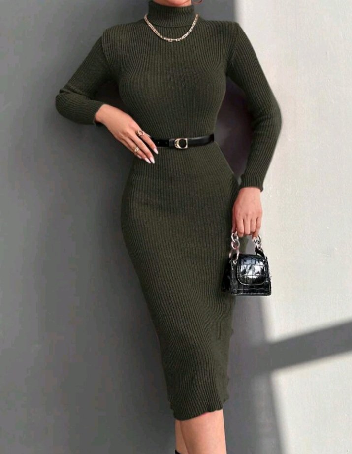 robe pull vert et gris photo 1