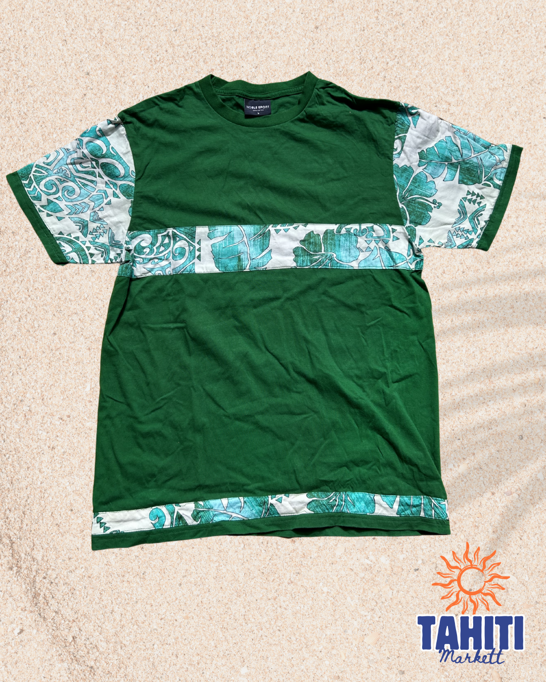 🌴 Tricot vert imprimé photo 2