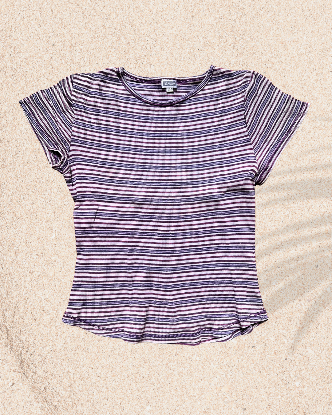 🔮 Tricot vintage à rayures lilas photo 2