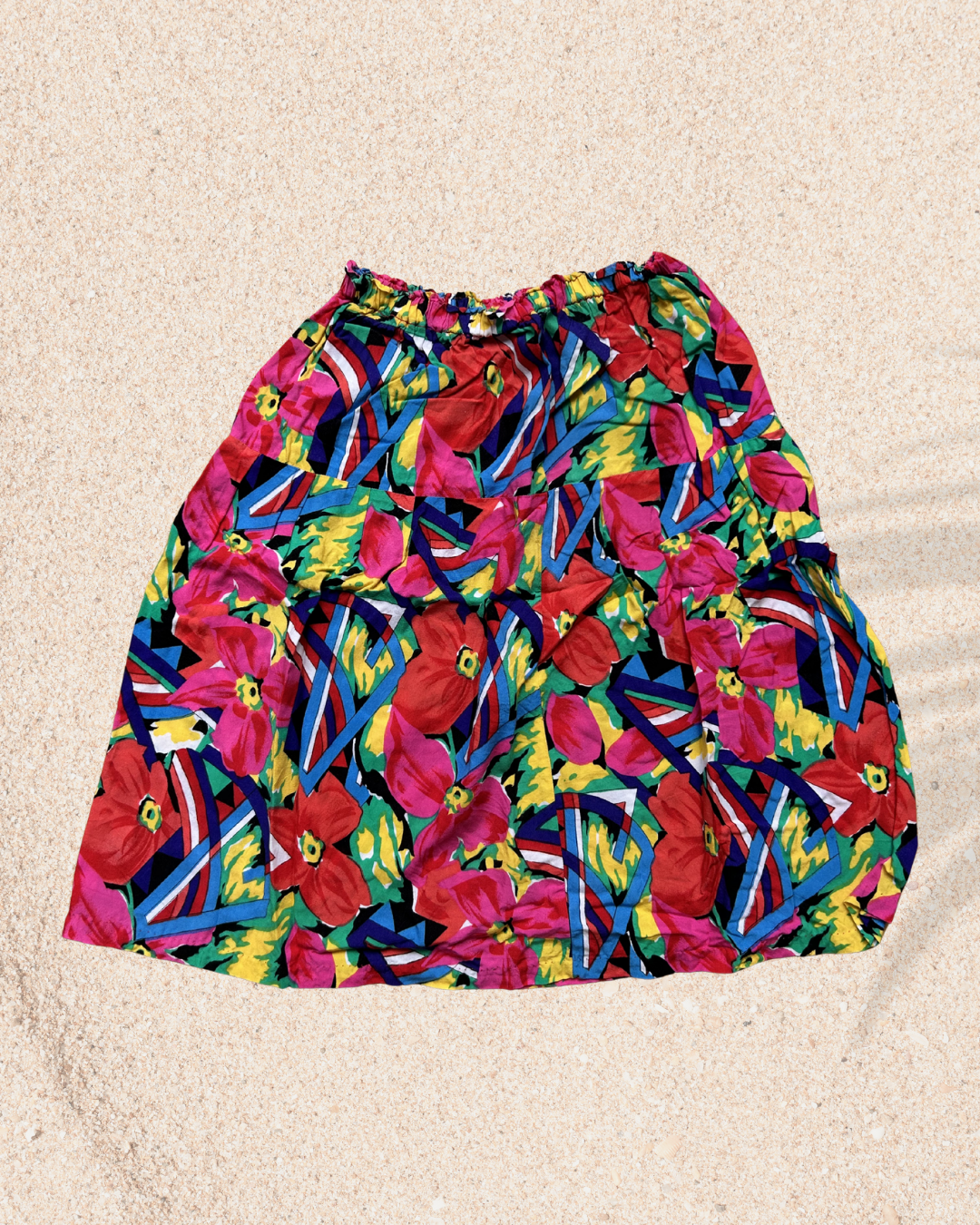 🌈 Jupe vintage imprimé fleuri pop photo 2