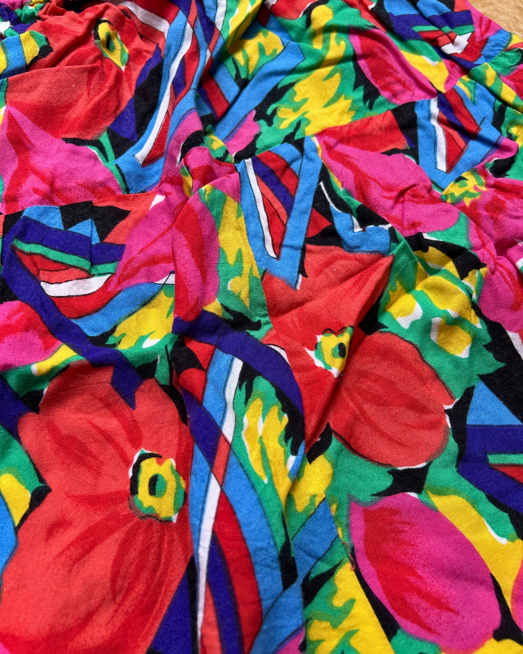 🌈 Jupe vintage imprimé fleuri pop photo 3