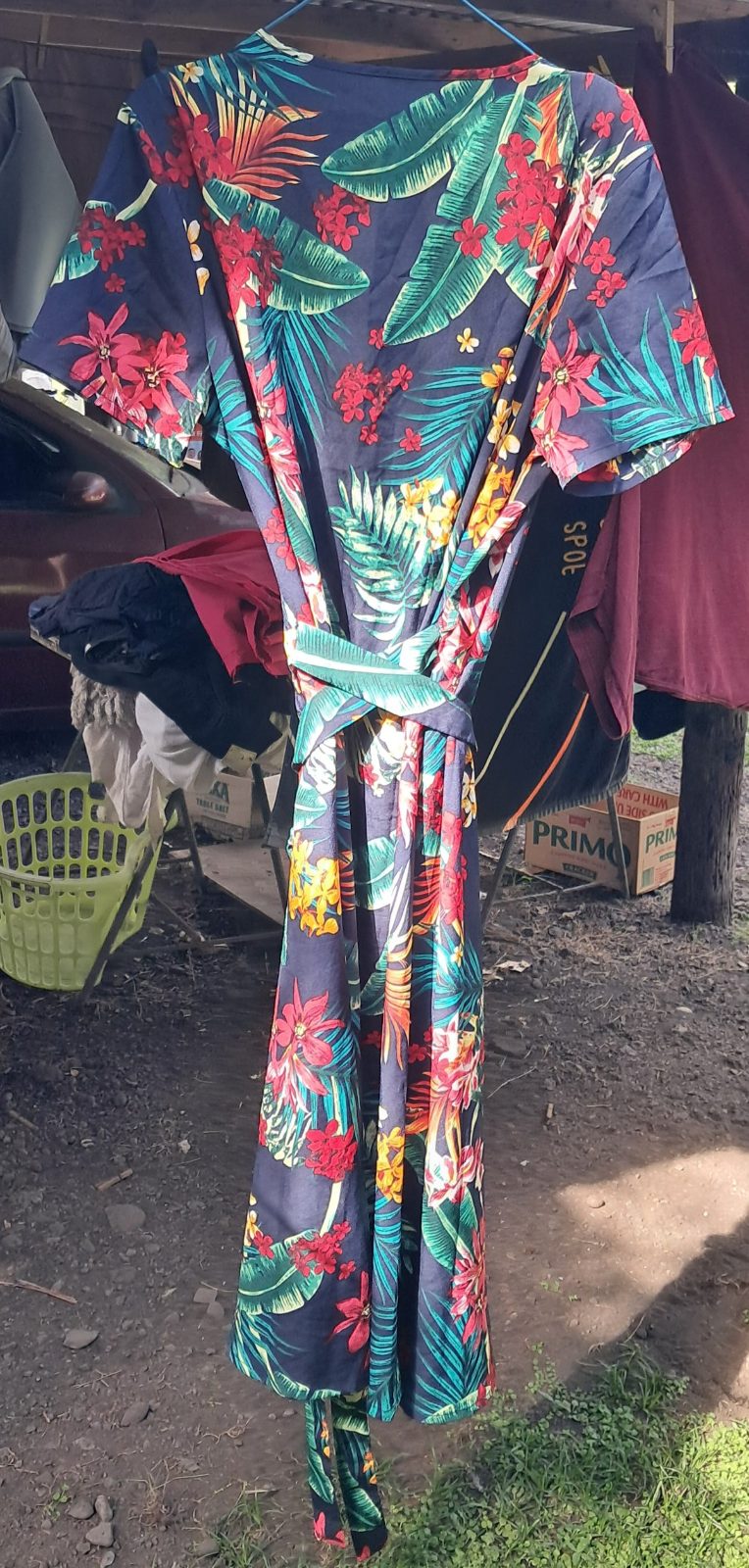 Robe longue fleurie style tropical photo 1