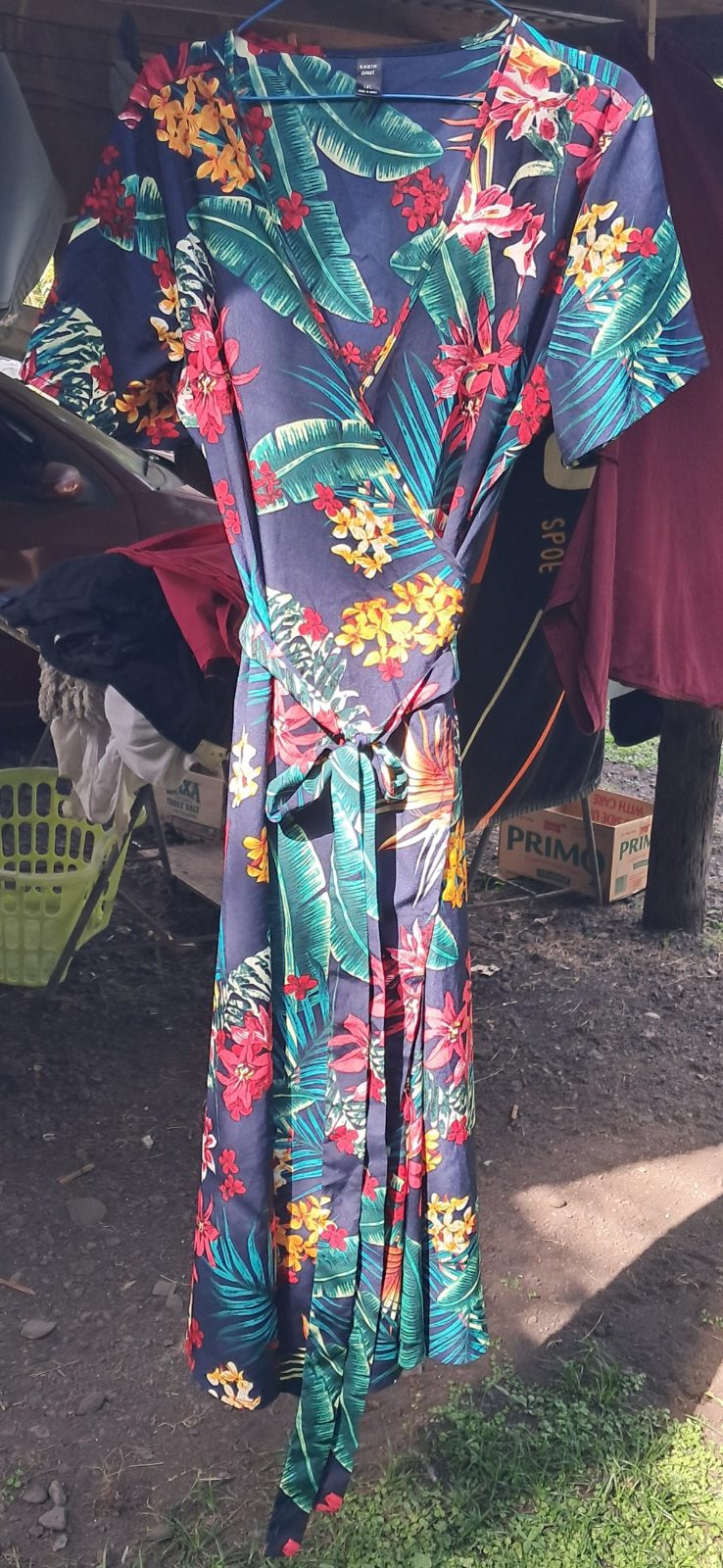 Robe longue fleurie style tropical photo 2