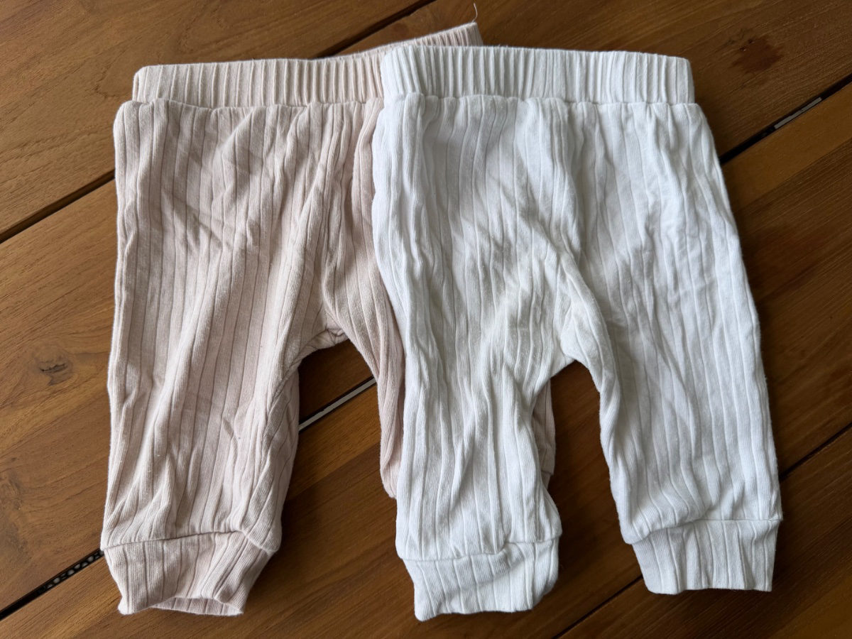 3 Pantalons coton beige et blanc photo 1
