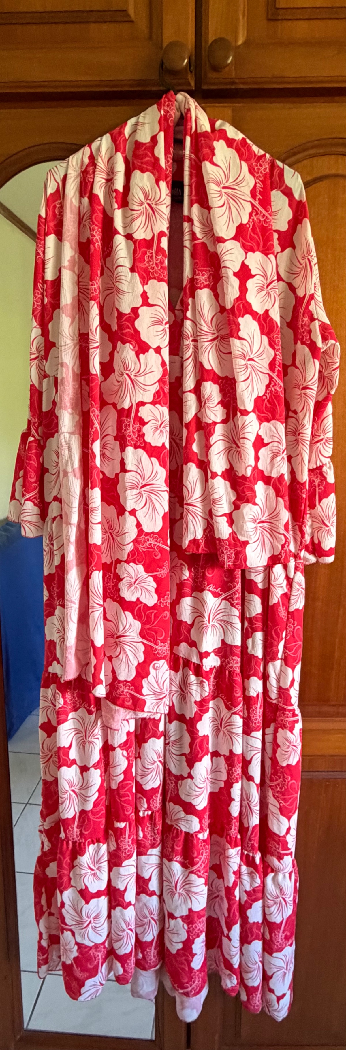 Robe longue ALOHA Rouge Hibiscus  photo 1