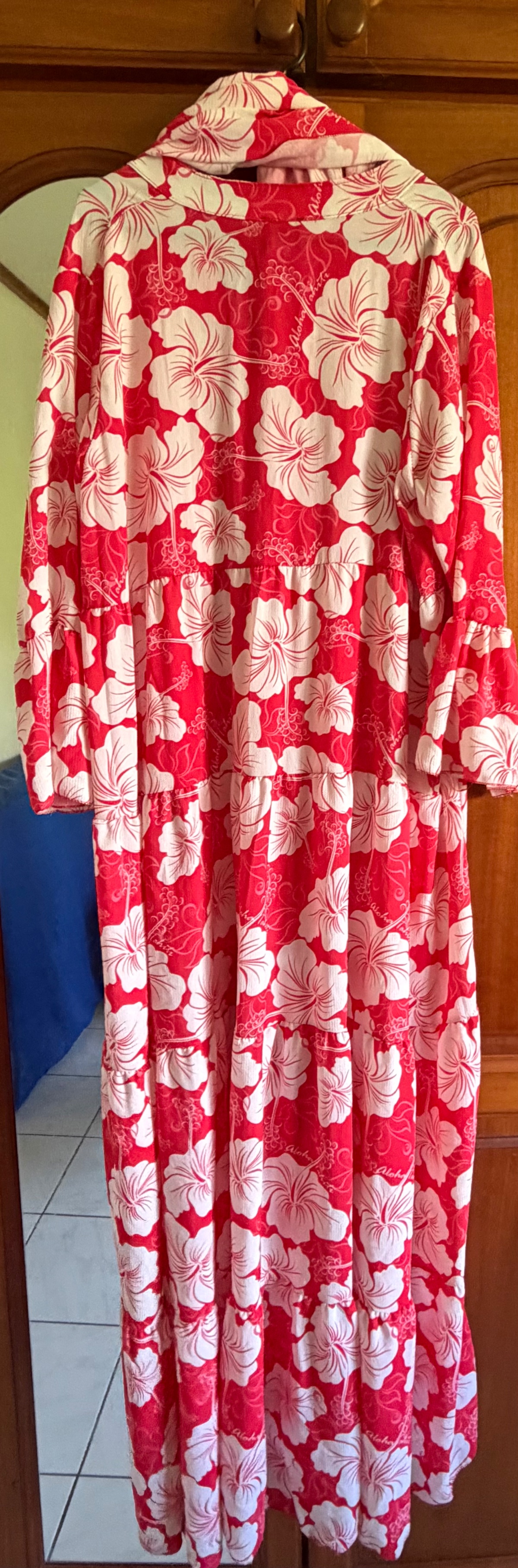 Robe longue ALOHA Rouge Hibiscus  photo 2