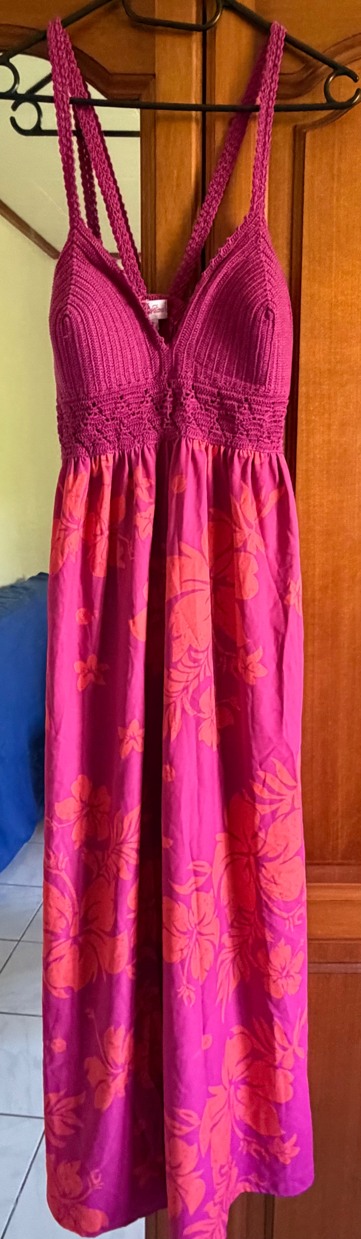 Robe Fushia-orange Angélina crochet photo 1