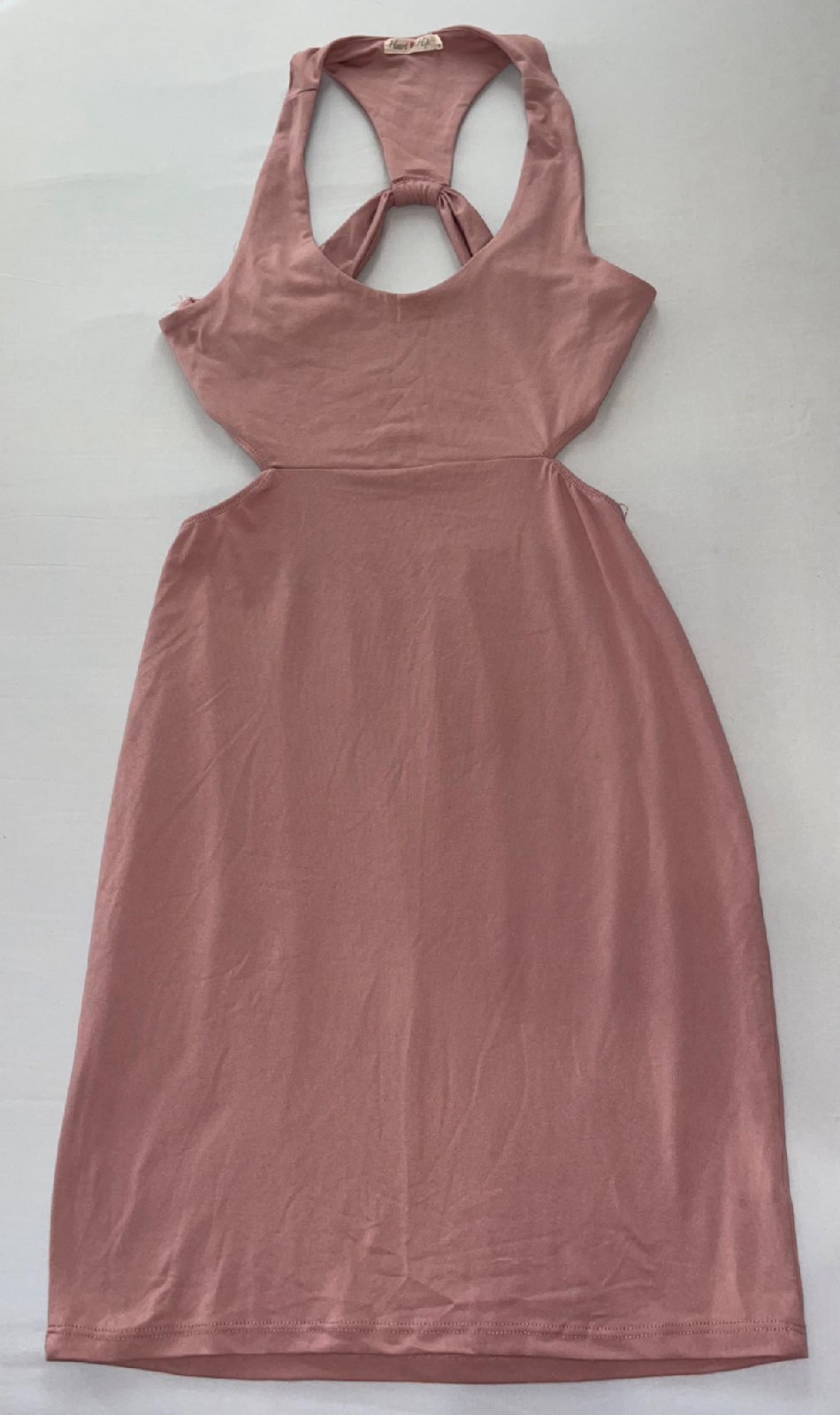 Robe courte rose poudré dos nageur photo 1