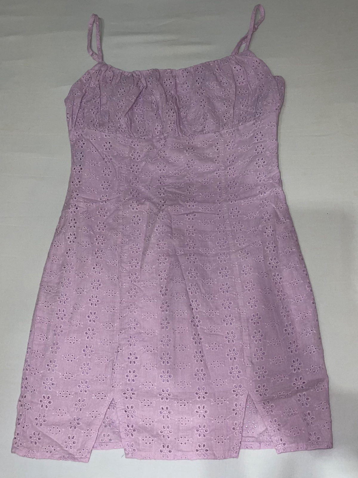 Robe courte lilas brodée anglaise photo 1