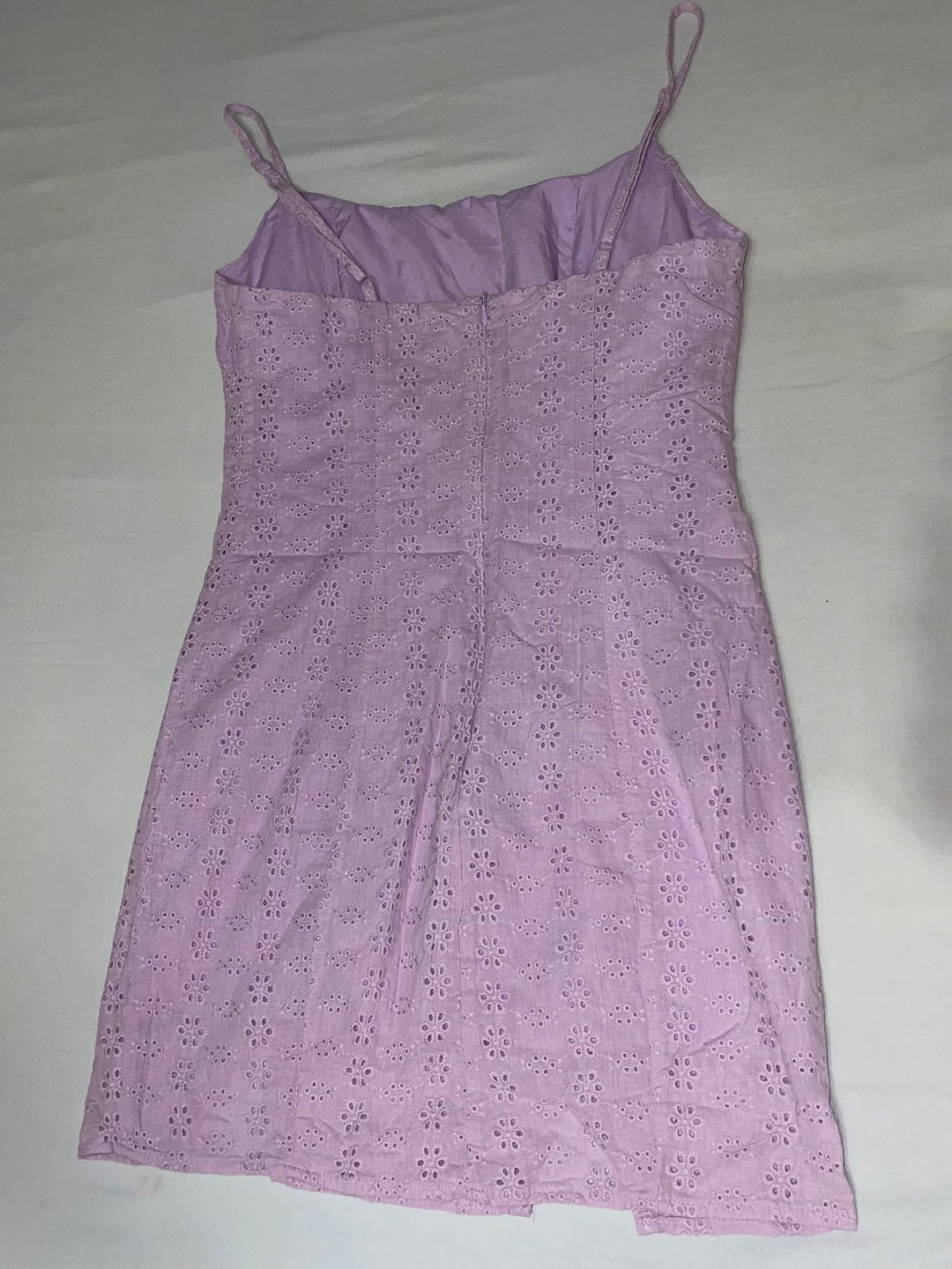 Robe courte lilas brodée anglaise photo 2