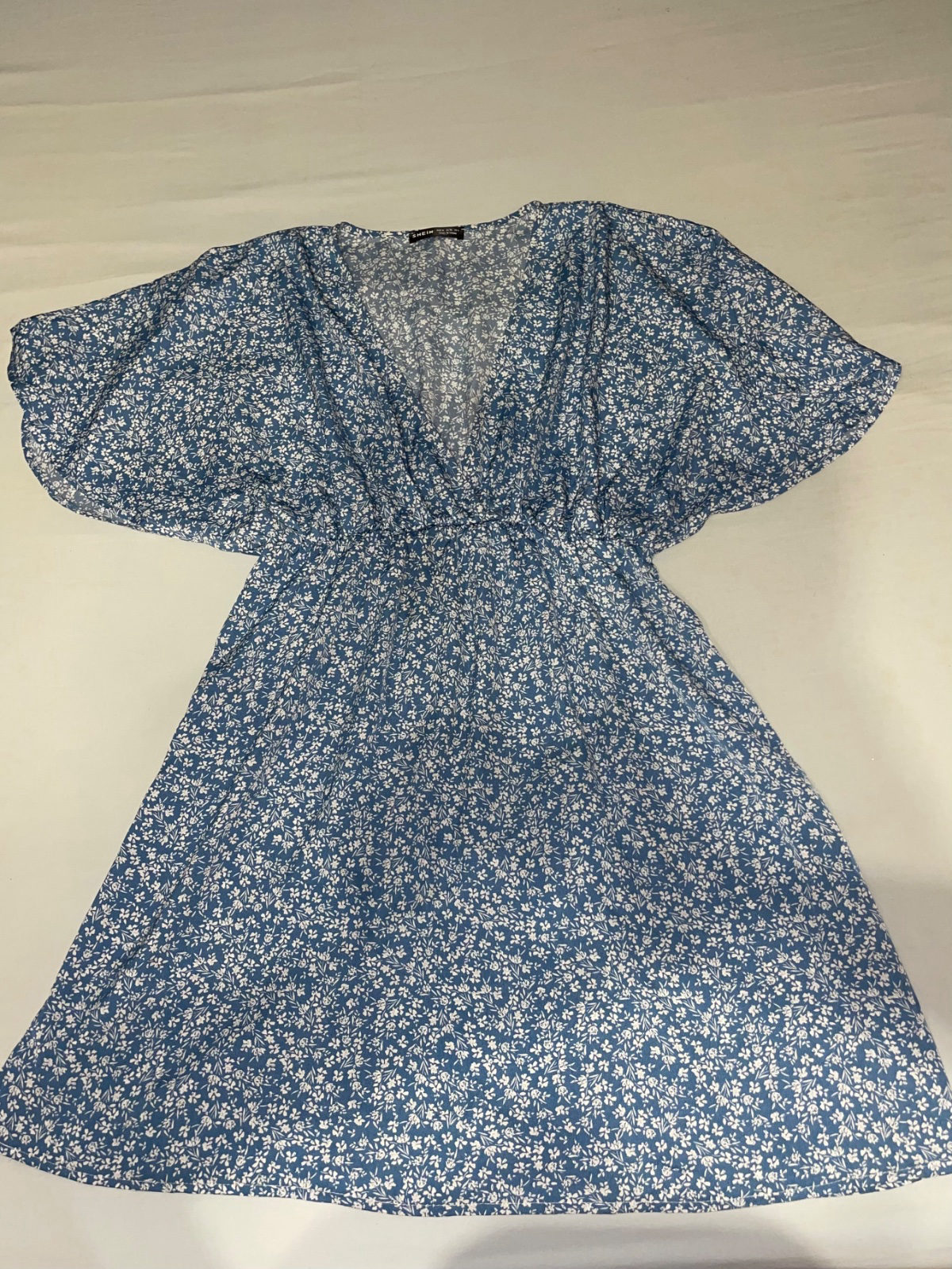 Robe fleurie bleue style bohème photo 1