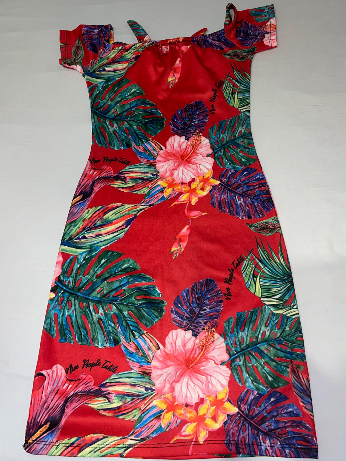 Robe tropicale rouge Nice People Tahiti photo 2