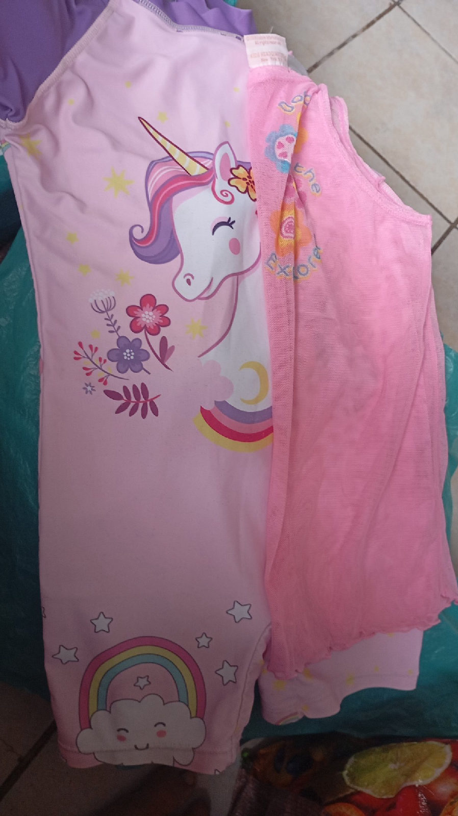 maillot avec un haut transparent rose photo 1