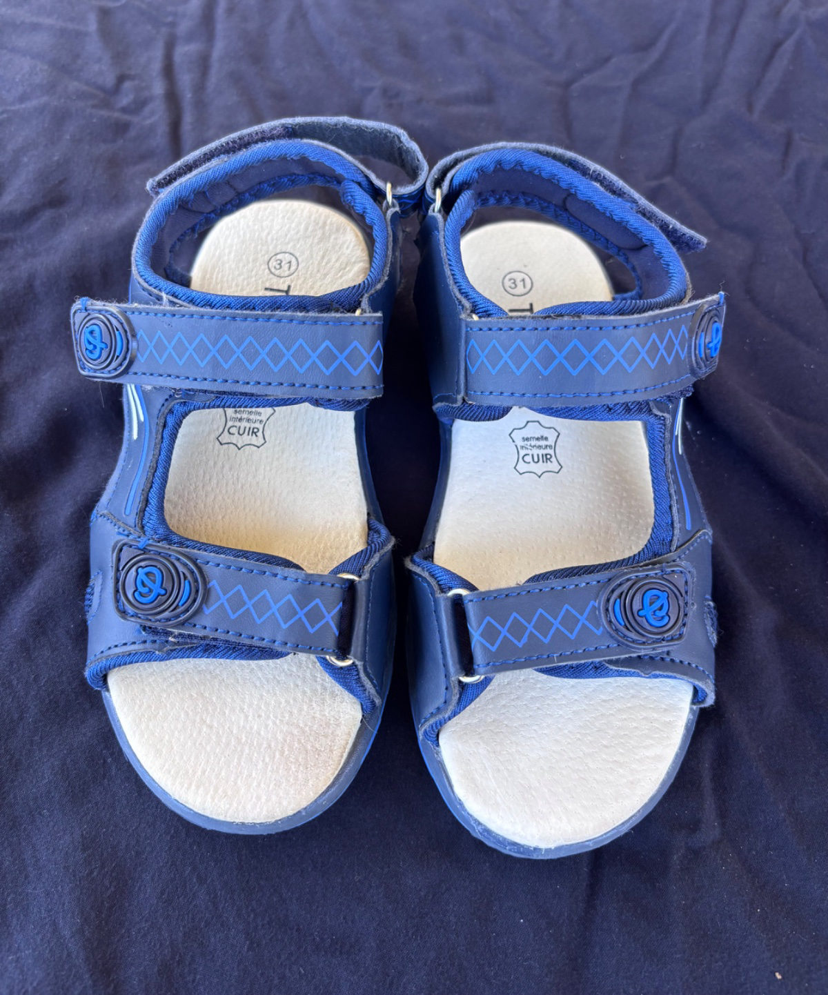 Sandales bleues en cuir pour enfant photo 1