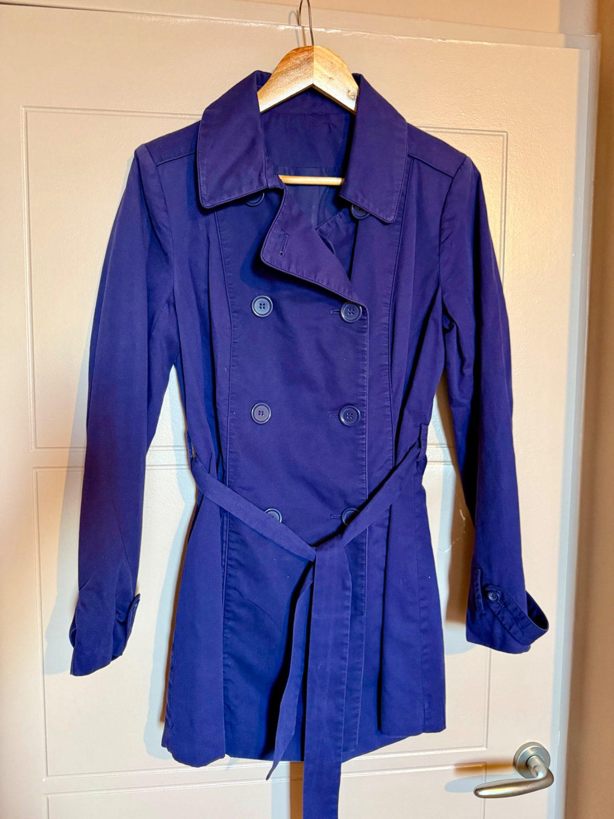 Trench-coat bleu marine double boutonnage photo 1