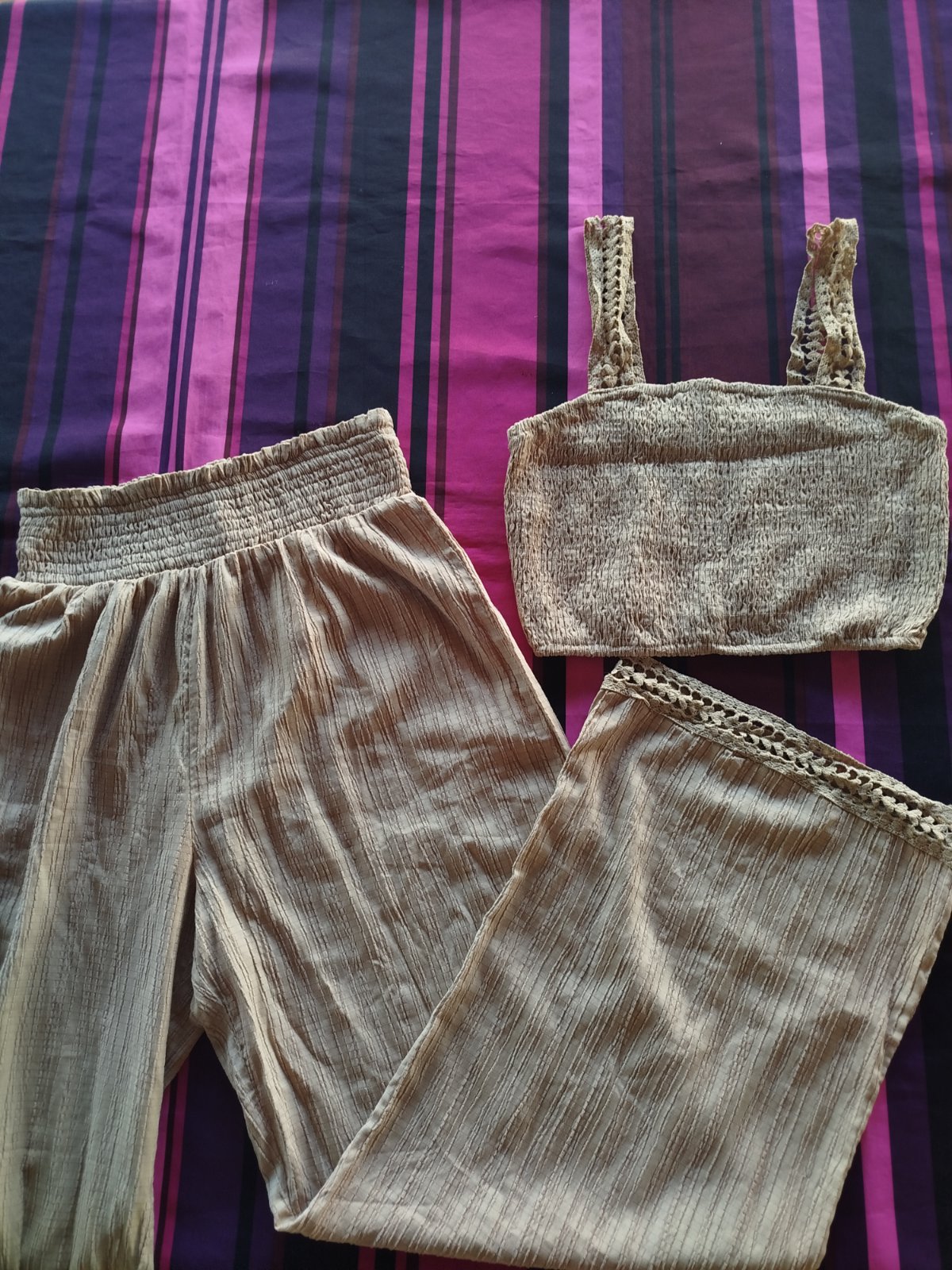 Ensemble pantalon et crop top bohème photo 1
