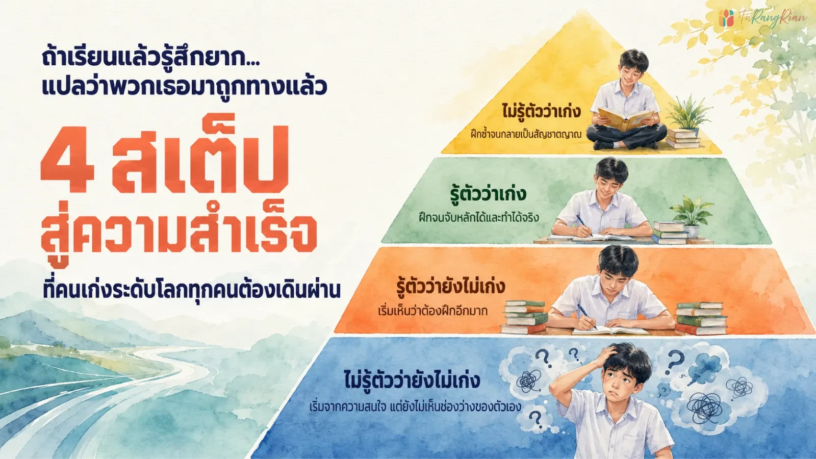 ถ้าเรียนแล้วรู้สึกยาก... แปลว่าพวกเธอมาถูกทางแล้ว 4 สเต็ปสู่ความสำเร็จ ที่คนเก่งระดับโลกทุกคนต้องเดินผ่าน