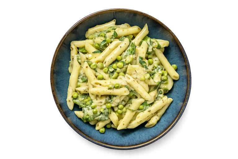 İsli Baconlı ve Kremalı Pesto Soslu Penne