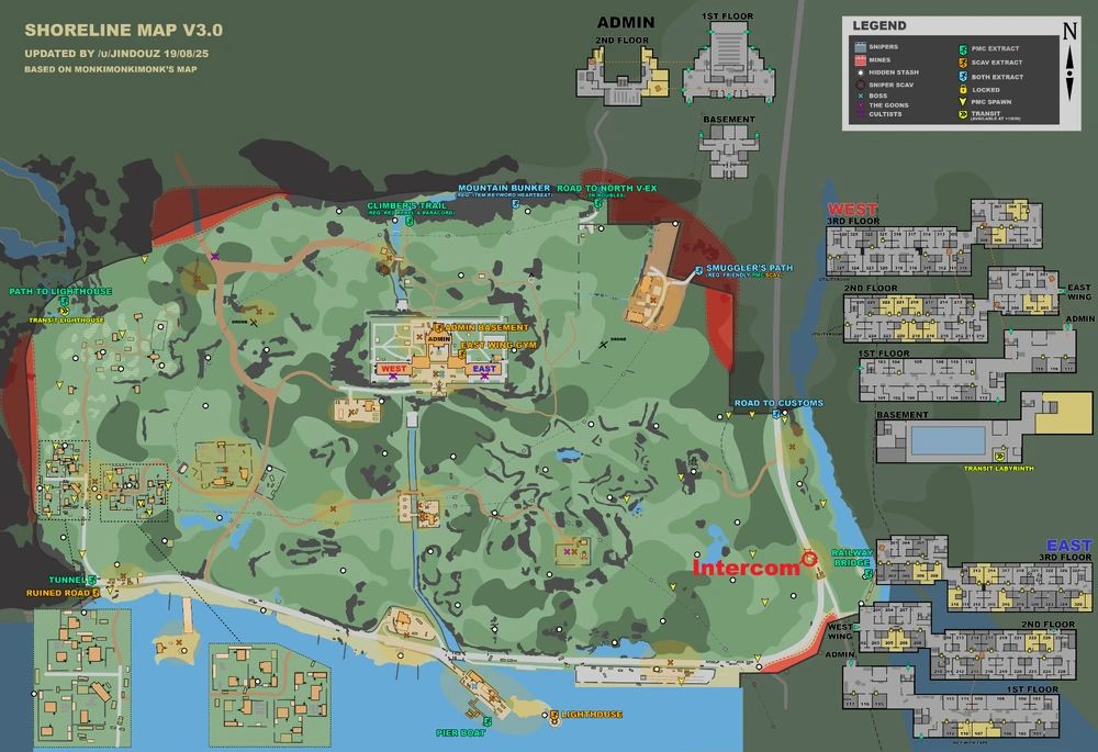The intercom location marked on a map