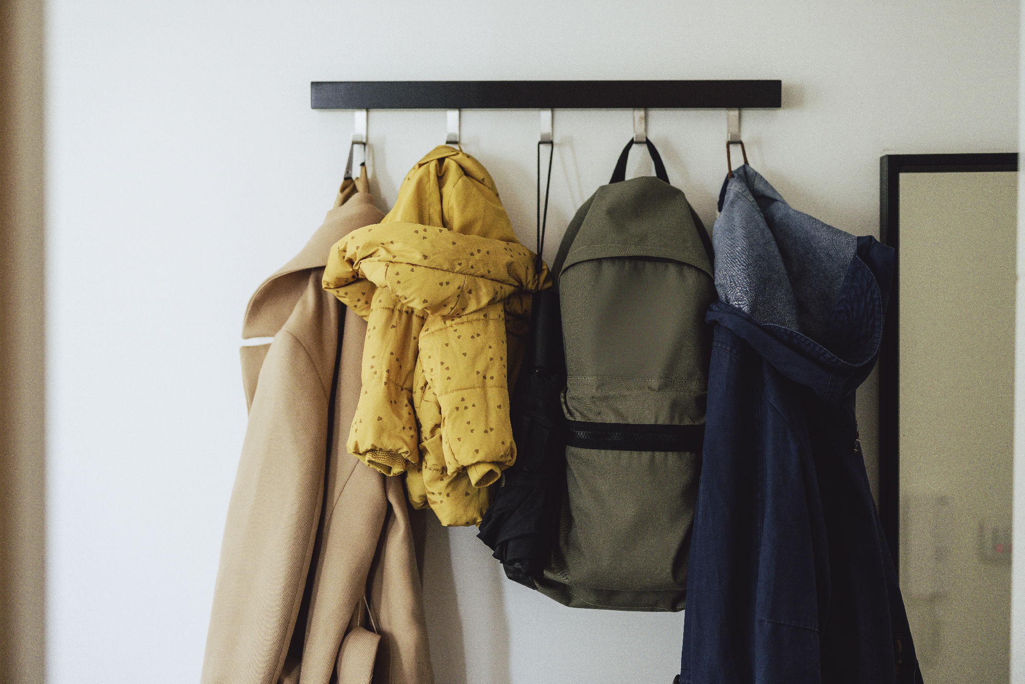 Shelf, coat rack or mirror mounting