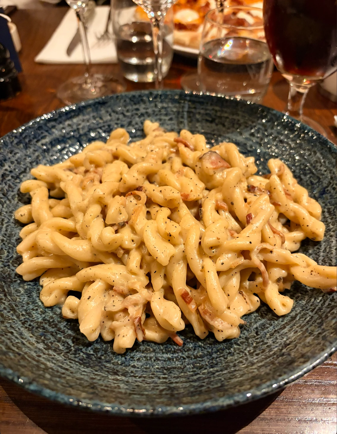 Casarecce Carbonara hos Grappa