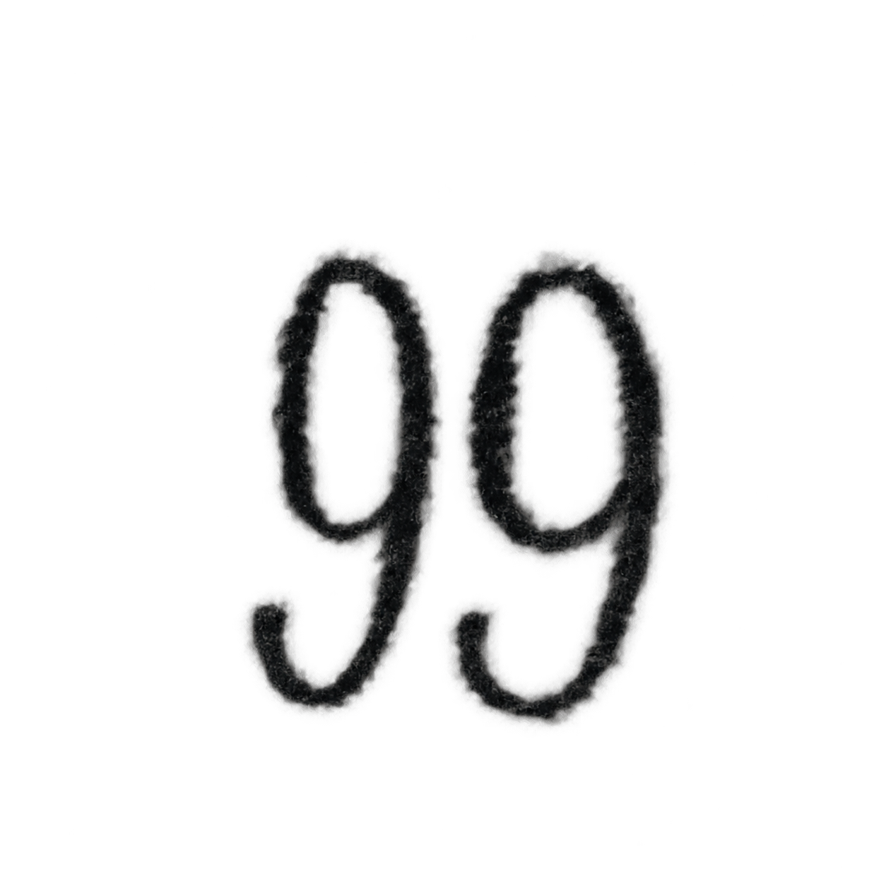 Tattoo-only artwork for Black 99 pinky numerals