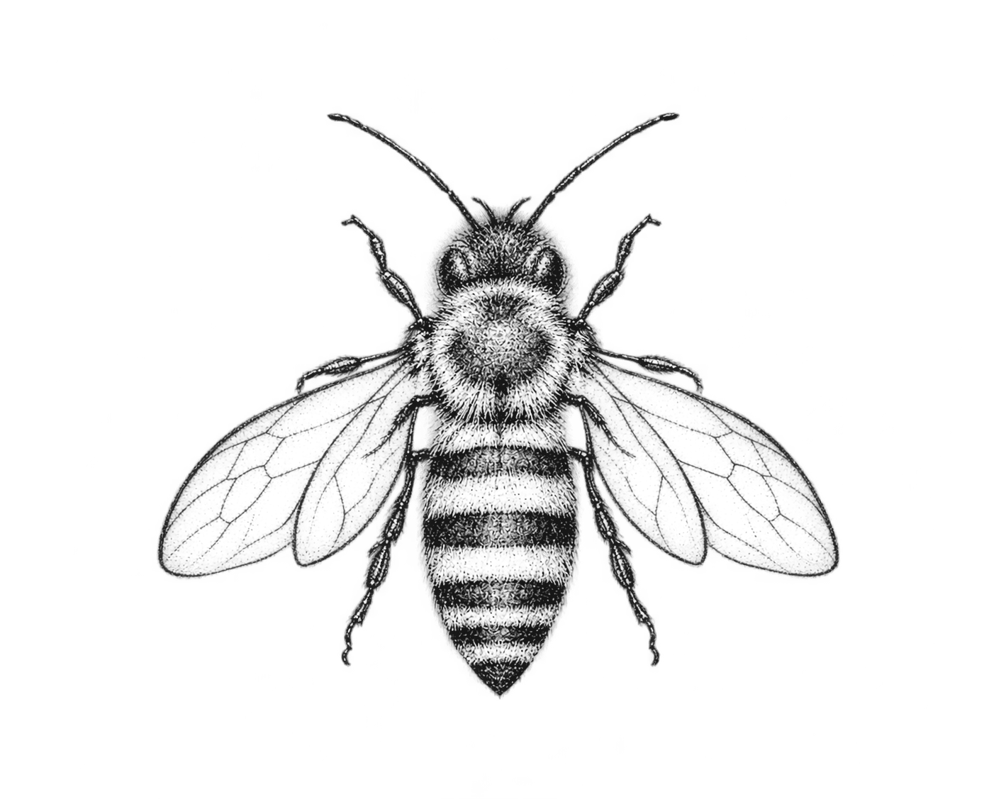 Tattoo-only artwork for Striped bumblebee finger tattoo