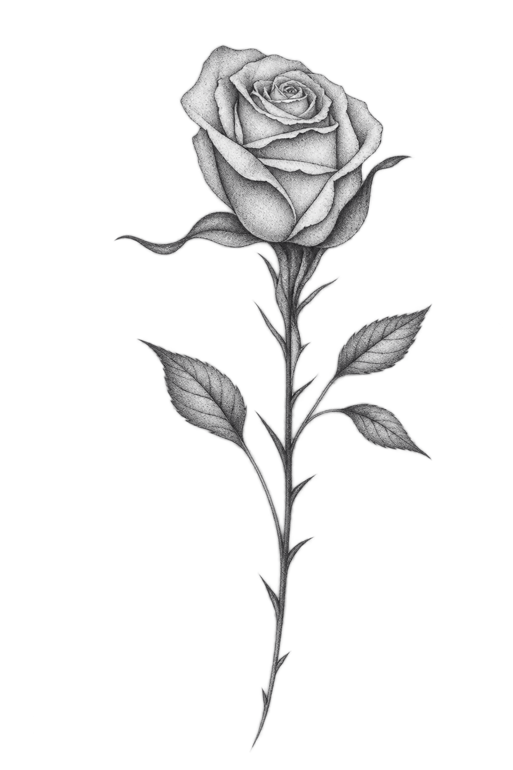 Tattoo-only artwork for Black-and-gray rose neck tattoo