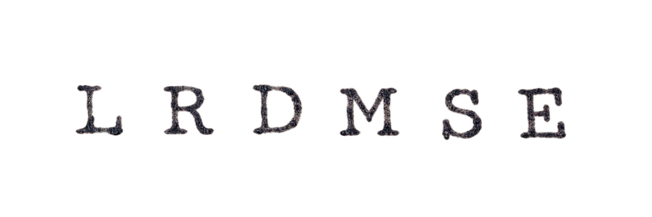 Tattoo-only artwork for Six typewriter initials on the wrist