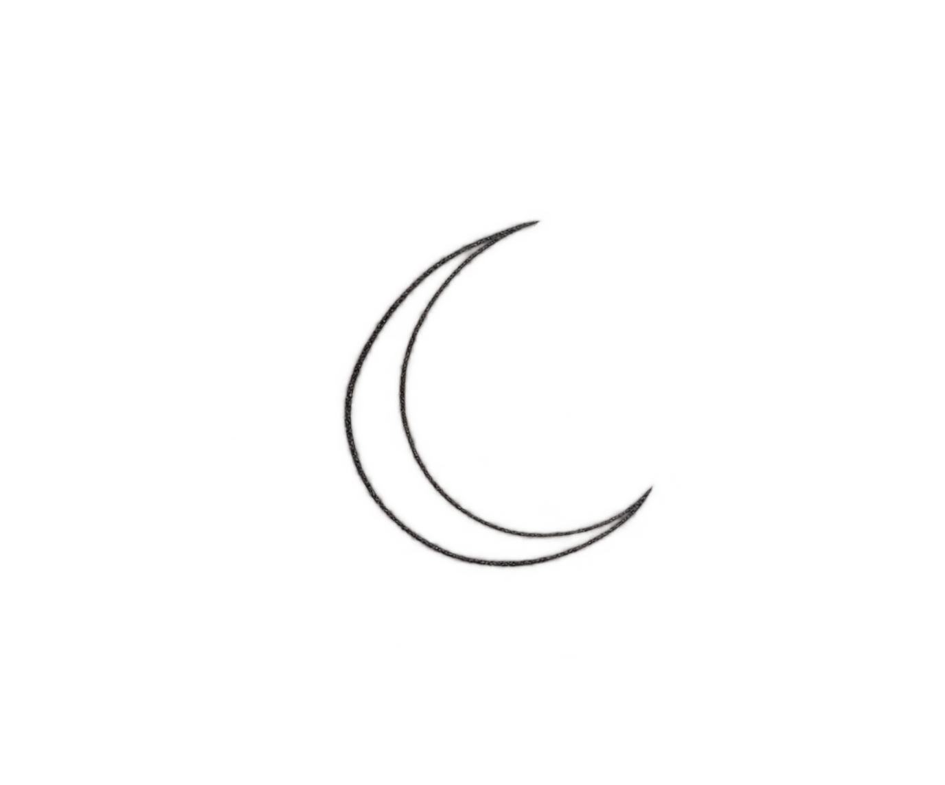 Tattoo-only artwork for Outline crescent moon elbow tattoo
