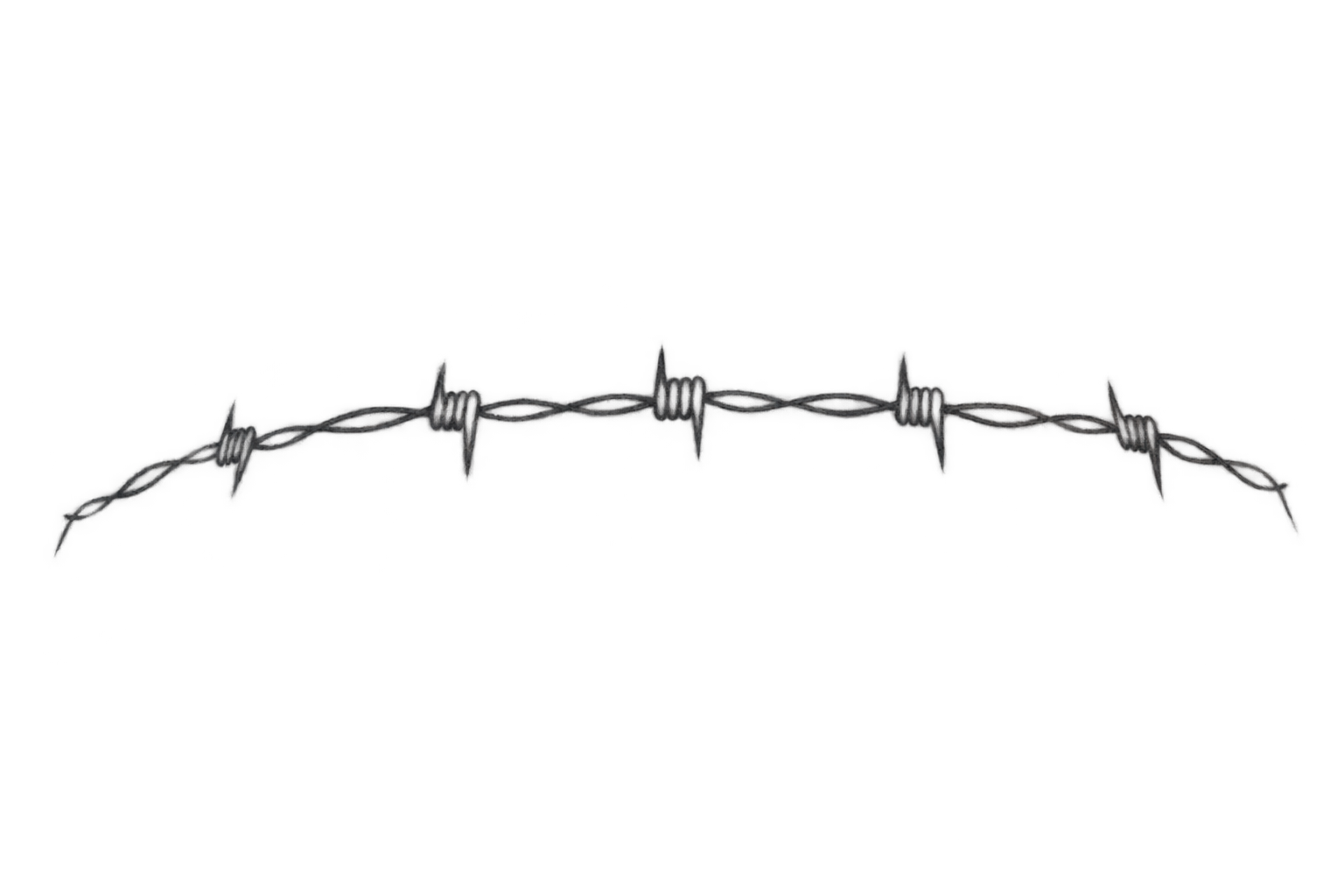 Tattoo-only artwork for Fine-line barbed-wire forehead trim